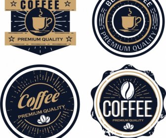 Kaffee-label Vorlagen Klassischen Schwarzen Design