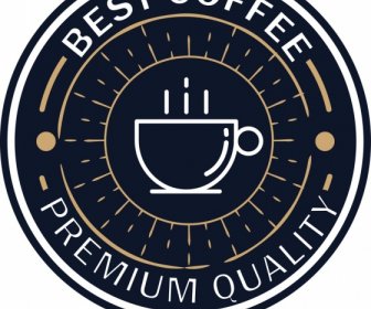 Coffee Logo Template Retro Dark Black Circle Design