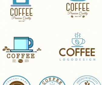 Coffee Logotypes Colored Flat Decor