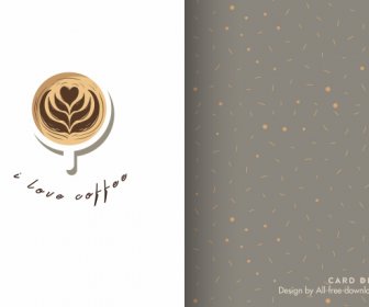 Kahve Menü Kartı şablonu Fincan Kroki Zarif Dekor