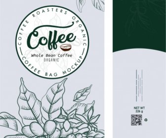 Coffee Packing Template Classical Handdrawn Decor
