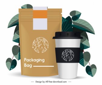 Szablon Do Pakowania Kawy Błyszczący Nowoczesny Elegancki Design