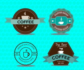 コーヒー プロモーション ラベルはクラシックなデザイン スタイルを設定します。