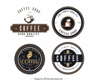 Logotypes De Café Flat Décor Design Classique