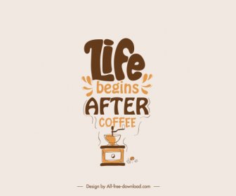 Coffee Style Banner Callligraphic Tool Decor Handdrawn Sketch