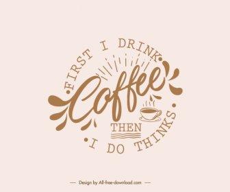 Kaffee-Stil Konzeptionelle Ikone Kalligraphische Dekor Flache Skizze