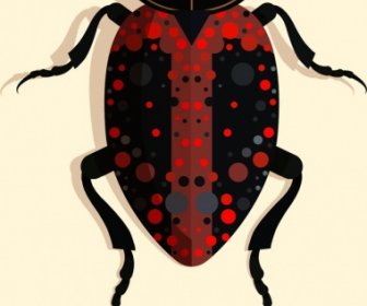 コレオプター昆虫アイコン輝く暗い色の斑点の装飾