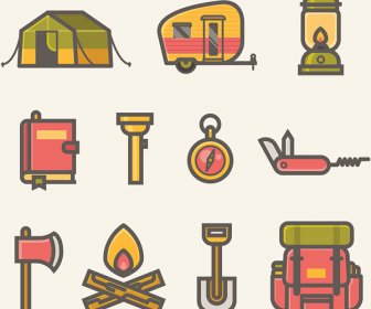 Sammlung Von Camping Icons