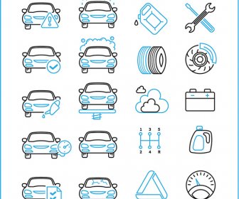 자동차 수리 서비스 아이콘의 컬렉션