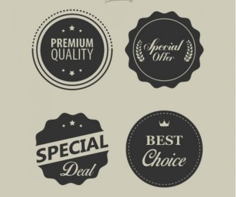Collection Of Retro Vintage Gray Design Labels