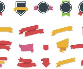 Collection Of Vector Ribbons And Labels
