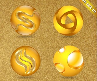 Collection Of 3d Yellow Abstract Spheres