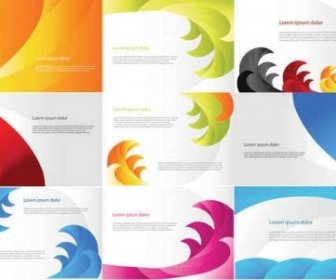 Color Business Cards Templates Set Vector