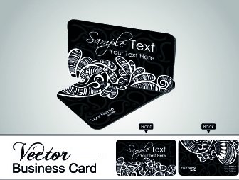 Color Floral Business Cards Vector