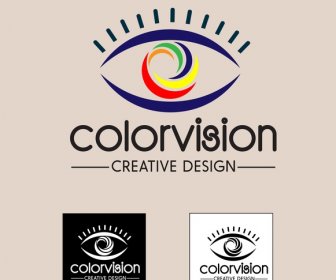 彩色視覺設計概念例證與抽象的眼睛