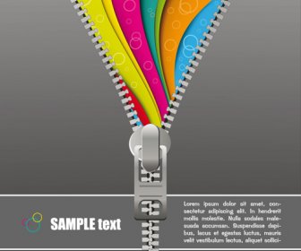 Color Zipper Vector Backgrounds Set