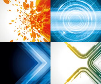 Colored Abstract Art Background Vectors Set