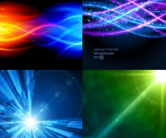 Colored Abstract Art Background Vectors Set