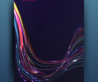 Colored Abstract Brochure Cover Template Vector