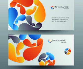 Colored Abstract Infographics Banner Vector