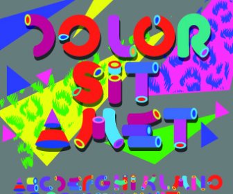 Colored Alphabet Design Vector