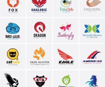 Colored Animal Logos Vector