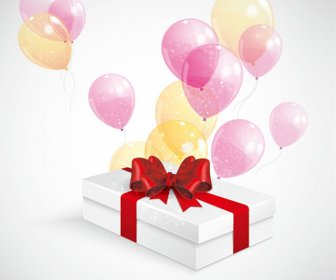 Colored Balloons And Gifts Vector