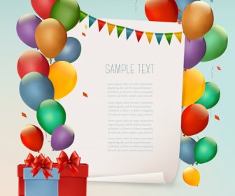 Colored Balloons Holiday Vector Background