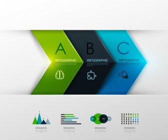 Colored Banner Infographics Elements Vector