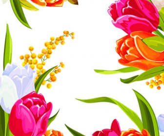 Colored Beautiful Flowers Design Graphics