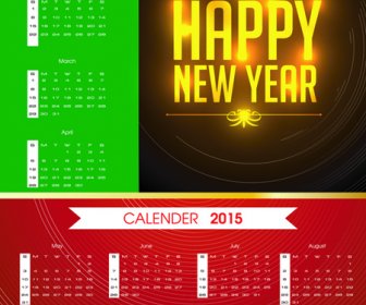 Calendar15 Colorato Con Felice Anno Nuovo Sfondo
