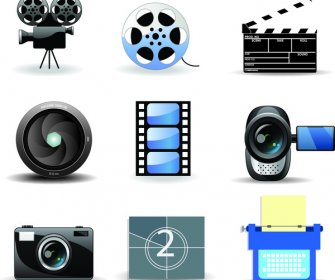 Colored Cinema Icons Sets
