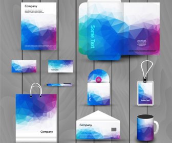 Colored Corporate Templates Kit Vector