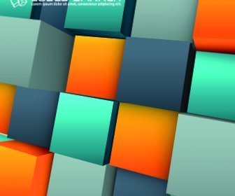 色付きの立方体の背景のベクトル