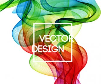 Colored Curved Lines Abstract Background Vector