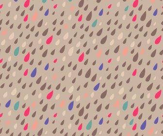 Colored Drops Seamless Pattern Vector Set