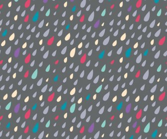 Colored Drops Seamless Pattern Vector Set