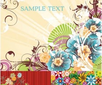 Colored Floral Background Art Vector
