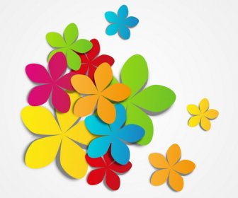 Colored Flowers Vector Background