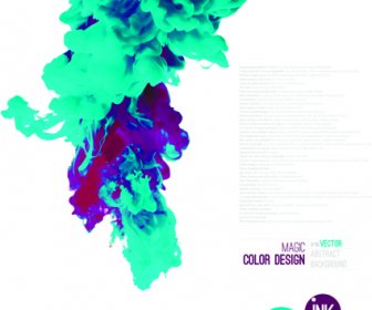 Colored Ink Water Cloud Background Vector