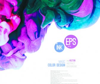 Colored Ink Water Cloud Background Vector