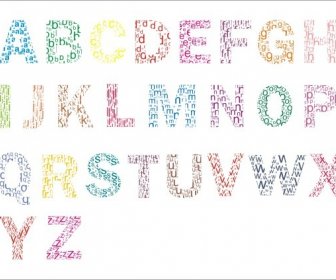 Kolorowe Litery Alfabetu Kreatywnych Wektor