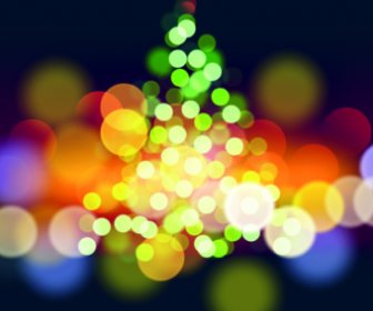 farbigen Leuchtpunkt Weihnachtsbaum Vektor