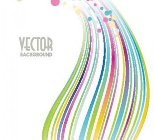 Colored Lines With Dot Vector Background