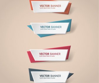 Colored Origami Banners Vectors