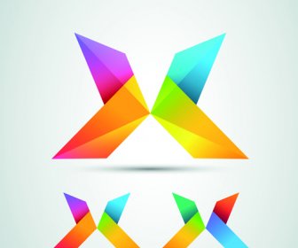 Colored Origami Design Elements Vector