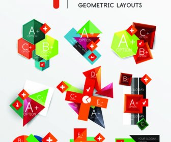 Colored Origami Infographic Elements Illustration Vector