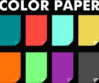 Colección De Papeles De Colores Planos Colorido Aislamiento
