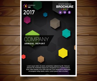 Colored Polygonal Abstract Brochure Design Template