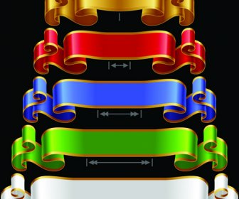 Colored Ribbons Design Vector